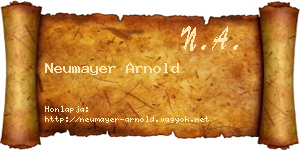 Neumayer Arnold névjegykártya